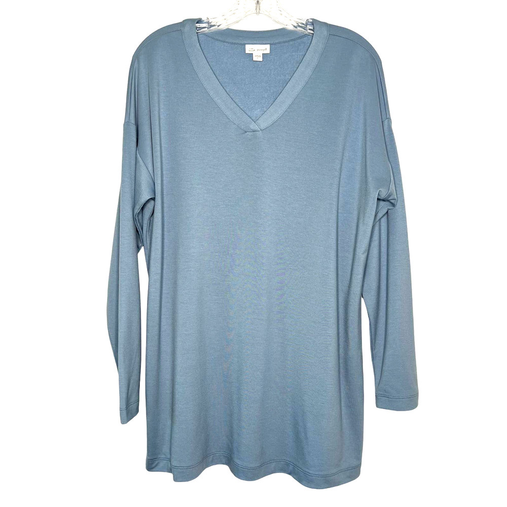 Pure J. Jill Luxe Tencel Women's Tunic Pull-over Sweater Light Blue Top Size L